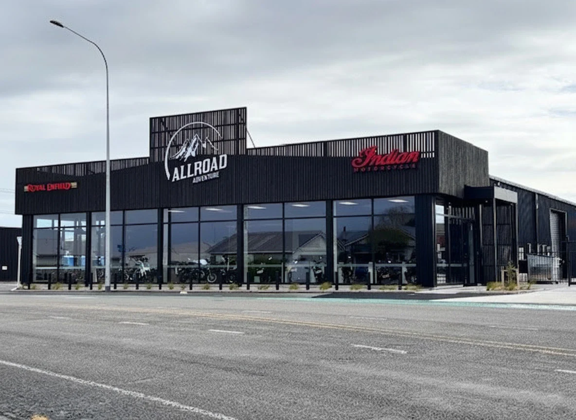 Commercial automotive showroom exterior